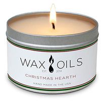 Wax and Oils Soy Wax Aromatherapy Scented Candles (Christmas Hearth) 8 Ounces. Single
