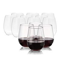Plastic Wine Glasses 64Pcs - 4 oz Unbreakable Wine Tumbler - Hard Plastic Crystal Cut Whiskey Glasses - Clear Disposable Red Wine Goblet - Bulk Party Cocktail Cup for Wedding, Birthday & All Occasions