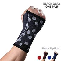 Wrist Support Sleeves (Pair) Medical Compression Recovery for Carpal Tunnel and Wrist Pain Relief Wrist Brace for Men and Women Hand Support Brace Suitable for Both Right and Left Hands Gray (M)