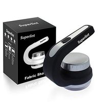 SUPER LINT Fabric Shaver and Lint Remover, Battery Operated Sweater Shaver Best Fuzz Pill Bobble Remover for Bedding, Clothing and Furniture, Black & Silver