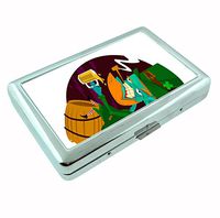Leprechaun St. Patrick's Day Metal Silver Cigarette Case Holder RFID-Blocking Wallet