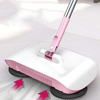 360 broom sweeper no electricity or batteries, Spin Mop,push broom,broom and dustpan,Dust mop,Safe, Easy to Use,Scrub+Sweep+Dustbin All in One,Blue
