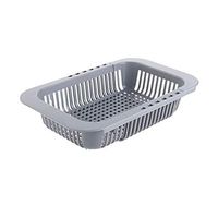 Frog Fun Movers&Shakers | Kitchen Retractable Sink Drain Basket Plastic Dish Rack Sink Filter Water Basket (Gray)