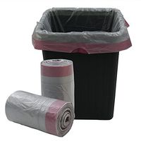 Qsbon 13 Gallon Tall Kitchen Drawstring Trash Bag, 125 Counts, Transparent Grey