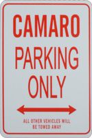 Camaro Parking Only - Miniature Fun Parking Sign