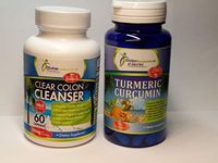 Turmeric Curcumin 1500mg + Clear Colon Cleanser 500mg All-Natural Digestive Cleansing Blend with Fiber-Rich Herbs and Probiotics *Mild Laxative