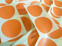 Minilabel 50mm Serrated Edge , Certificate Wafer Company Seal Labels , Stickers For Embossing , Awards & Rewards Pearlescent Orange