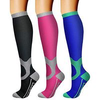 CHARMKING Compression Socks (3 Pairs) 15-20 mmHg is Best Athletic & Medical for Men & Women, Running, Flight, Travel, Nurses, Edema - Boost Performance, Blood Circulation & Recovery (L/XL,Assorted 17)