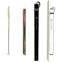 Reusable Boba Straws With Case - Reusable Boba Straws -Metal Straw Boba - Metal Boba Straws Pointed Tip - Simply Straws - Simply Straw - Protein Shake Straws - Boba Straw Reusable - Steel Boba Straw