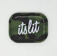 Make America Lit Again Metal Rolling Tray 7'' x 5'' Similar to Raw for Smoking, Rolling, Tobacco Bundle (Camouflage/It's Lit)