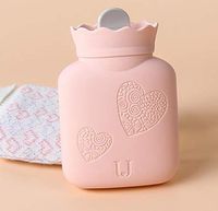 Silicone Hot Water Bottle with Cover, Silicone Hot Water Bag with Luxurious Knit Cover Hand Warmer Bag, Microwave Safe & Freeze Safe, Perfect Gift for Christmas, Thanksgiving Day