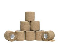 HealiT ShieldGrip™ Cohesive Bandage 2inch-Wide Self Adherent Athletic Wrap Medical Tape, Elastic Flexible Breathable First Aid Gauze Ideal for Stretch Ankle Sprains, Swelling, Sports - Beige - 8 Pack