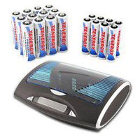 Tenergy T9688 Universal LCD Battery Charger and 12 AA and 8 AAA Premium NiMH Rechargeable Batteries ...