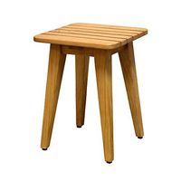 Asta Solid Teak Indoor Outdoor Square Shower/Bath/Spa Stool, Side Table, Fully Assembled, TB-118