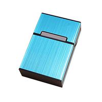 Loneflash Cigarette Box, 1PC Sugar American Style Aluminum Alloy Cigarette Box Holder Pocket Tobacco Storage Hard Case (D)