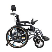 Deluxe Fold Foldable Power Compact Mobility Aid Wheel Chair, Lightweight Folding Carry Electric Wheelchair with Lithium Batteries, Motorized Wheelchair, Powerful Dual Motor Wheelchai,C