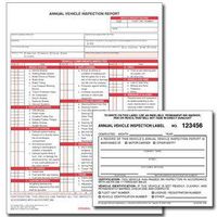 Annual Vehicle Inspection Report (Shrinkwrapped Snap-Out Format, 3-Ply Carbonless, 8.5" x 11.75") with Label (2-Ply Vinyl with Mylar Laminate, 5" x 4") - 10-pk. - J. J. Keller & Associates