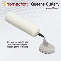 Homecraft Queens Angled Cutlery, Left-Handed Angled Spoon, Ergonomic Adaptive Spoon, Cutlery with Easy-to-Grip Handles for Limited or Weak Grasp, Grip Spoon for Independent Eating, Adaptive Utensil