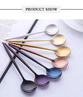 7PCS Dinnerware Stainless Steel 18/10 Colorful Small Spoon-Table Spoons Set-Stainless Steel Dinner Spoons-Great Soup Spoons for Home, Kitchen or Restaurant-Tools for Kitchen, Dining Room