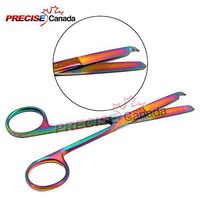 PRECISE CANADA: MULTI TITANIUM COLOR RAINBOW STITCH SCISSORS 4.5" STAINLESS STEEL