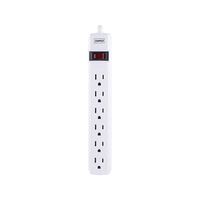 STAPLES 791161 15-Ft Cord 6-Outlet Power Strip White (17649)