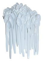 8" White Disposable Soda/Sundae Spoon - 50 Count