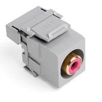 Leviton 40735-RRG QuickPort RCA 110-Type, Red Barrel, Grey