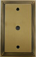 Deco Step Style Antique Brass 1 Gang Cable TV Wall Plate