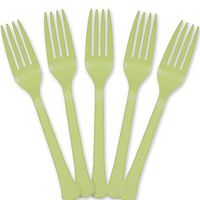 Extra Heavy Weight Plastic Forks | 20ct (Leaf Green)