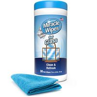 MiracleWipes for Glass - Disposable, Streak Free Cleaning Wipes for Mirrors, Windows, Home and Auto - (30 Count)