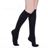 Knee High Compression Socks for Men & Women. Edema, Varicose Veins, Travel, Pregnancy, Medical Nursing (20-30mmHg) BEST Compression Stockings.(Black-closed-XL)