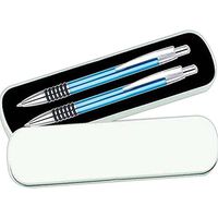 Regent Metal Pen and Pencil Set (Light Blue)