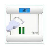 Ram® High Precision Digital Body Weighing Bathroom Scales Weight Scale with Step-On Technology, 28st/180kg/400lb, Body Measuring Tape Included, Backlight Display