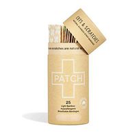 PATCH Eco-Friendly Organic Bamboo Bandage Strips for Cuts & Scratches, Hypoallergenic Wound Care for Sensitive Skin - Compostable & Biodegradable, Latex Free, Plastic Free, Zero Waste, Natural, 25ct