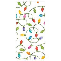Caspari Christmas Lights Facial Tissue Hankies in White - 30 Count