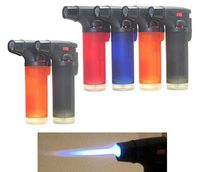 Pack of 6 Single Jet Flame Torch Lighter Windproof Refillable Cigarette Lighter (Jumbo)