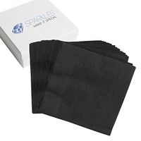 Sparkles Make It Special 50 pcs 2-Ply 5" inch Paper Napkins - Black - Cocktail Drink Party Wedding Reception