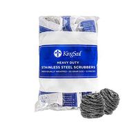 KingSeal Stainless Steel Scrubbers, Scrub Pads, Heavy Duty, 50 Gram Weight, Individually Wrapped - 2 Packs of 12 scrubbers Each