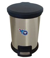 The Furniture Cove New 1.3 Gallon Round Stainless Steel Step Trash Can Waste Basket Featuring Your Choice of a Football Team Logo (Titans)