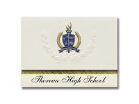 Signature Announcements Thoreau High School (Thoreau, NM) Graduation Announcements, Presidential style, Basic package of 25 with Gold & Blue Metallic Foil seal