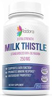 Milk Thistle 250mg, Herbal Liver Cleanse and Detox, Supports Liver Health (80% Silymarin Extract) 250 Vegetarian Capsules by Fladora, Non-GMO, Gluten Free