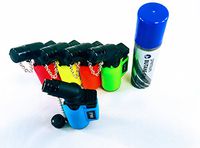 NEON 5Pack Angle Eagle Jet Flame Butane Torch Lighter Refillable Windproof