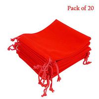 SHZONS 20Pcs Velvet Luxury Gift Bag Drawstring Wedding Favor Jewelry Pouch 3.9"x 4.7"