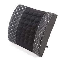 OGLAND 12 V Electric Massage Memory Foam Car Vibrate Lumbar Back Support Cushion Pillow for Lower Back Pain Relief Car Seat Interior Accessories-Ideal Back Pillow (Gray)