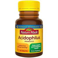 Nature Made Acidophilus Probiotics Tablets, 1 Billion CFU per serving,  60 Count for Digestive Balance† (Packaging May Vary)