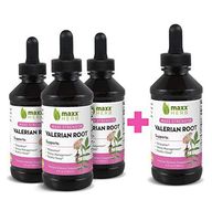 Maxx Herb Valerian Root Liquid Extract (4 Oz Bottle with Dropper) Max Strength, Absorbs Better Than Sleeping Pills or Valerian Capsules, for Relaxation - Restful Sleep, Alcohol-Free (Buy 3 Get 1 Free)