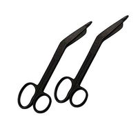 LAJA IMPORTS 2 Pieces of Lister Bandage Scissors One Large Ring 5.5" Tactical All Black