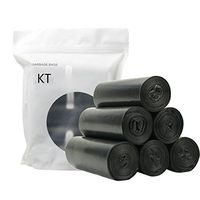 Trash Bags.KT 4 Gallon Garbage Bags Innovative HDPE Polyethylene Non-Toxic Health high-end Garbage Bags (5 Rolls/150 Counts Black)（Suitable for Home and Office）