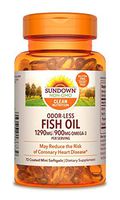 Sundown Fish Oil Omega 3- 1290 mg, 72 Odorless Coated Mini Softgels (Packaging May Vary)