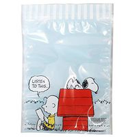 Snoopy Gift Bag Zip M 5-Sheet Set Wrapping Supplies / Sky Blue Peanuts